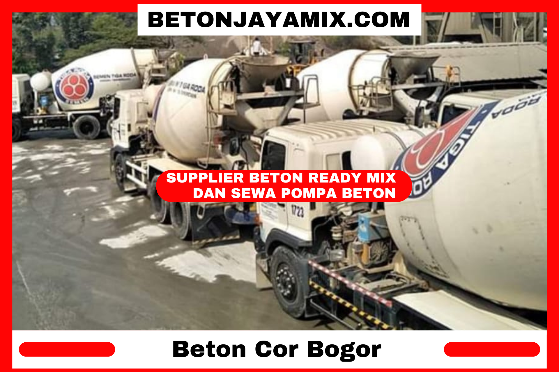 Beton Cor Readymix Bogor Per m3 Kubik Batching Plant Terdekat